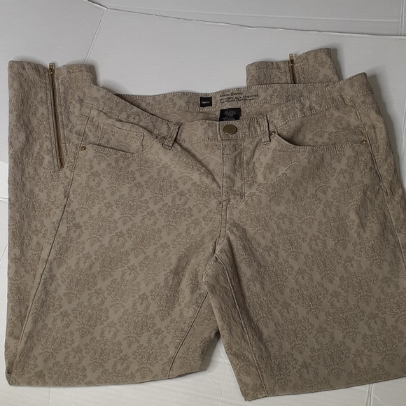 Mossimo Ankle Skinny Jeans Sz 12 Tan/Beige Design - Picture 2 of 15